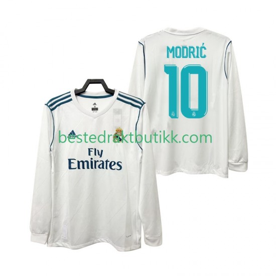 Fotballdrakter Real Madrid Modrić 10 2017 2018 Retro Hjemmedraktsett Langermet til Herre