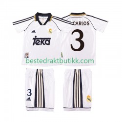 Fotballdrakter Real Madrid R CARLOS 3 1998 2000 Retro Hjemmedraktsett Kortermet til Barn