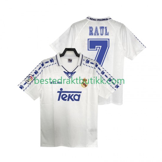 Fotballdrakter Real Madrid RAUL 7 1996 1997 Retro Hjemmedraktsett Kortermet til Herre
