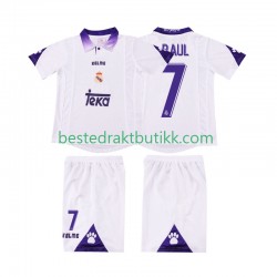 Fotballdrakter Real Madrid RAUL 7 1997 1998 Retro Hjemmedraktsett Kortermet til Barn