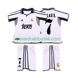 Fotballdrakter Real Madrid RAUL 7 2001 2002 Retro Hjemmedraktsett Kortermet til Barn