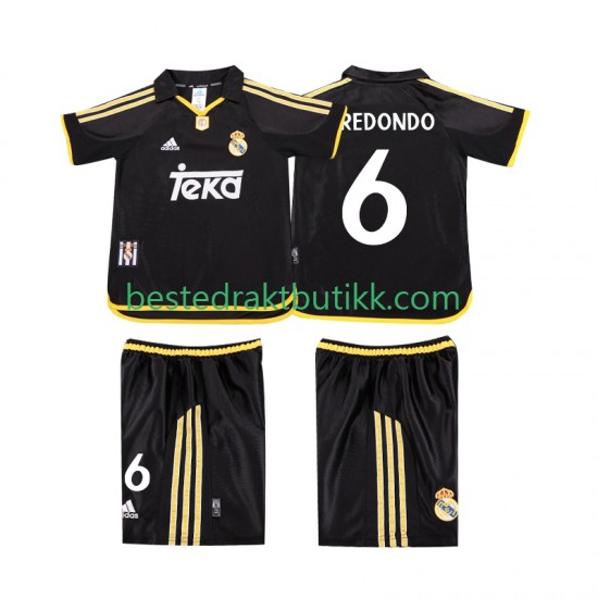 Fotballdrakter Real Madrid REDONDO 6 2001 Retro Bortedraktsett 1999 Kortermet til Barn
