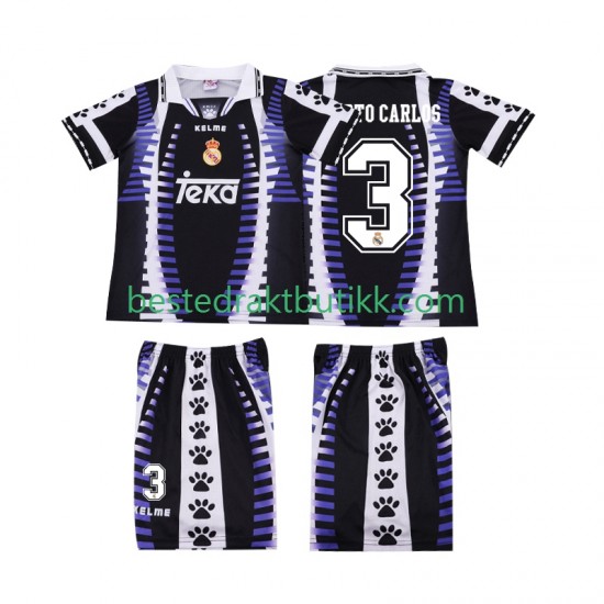 Fotballdrakter Real Madrid ROBERTO CARLOS 3 1997 1998 Retro Tredjedraktsett Kortermet til Barn