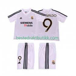 Fotballdrakter Real Madrid RONALDO 9 20025 Retro Hjemmedraktsett 2004 Kortermet til Barn