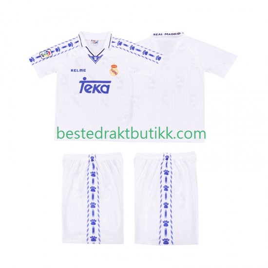 Fotballdrakter Real Madrid 1996-1997 Retro Hjemmedraktsett Kortermet til Barn