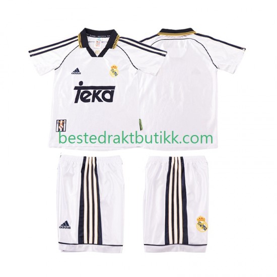 Fotballdrakter Real Madrid 1998 2000 Retro Hjemmedraktsett Kortermet til Barn