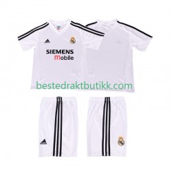 Fotballdrakter Real Madrid 20025 Retro Hjemmedraktsett 2004 Kortermet til Barn