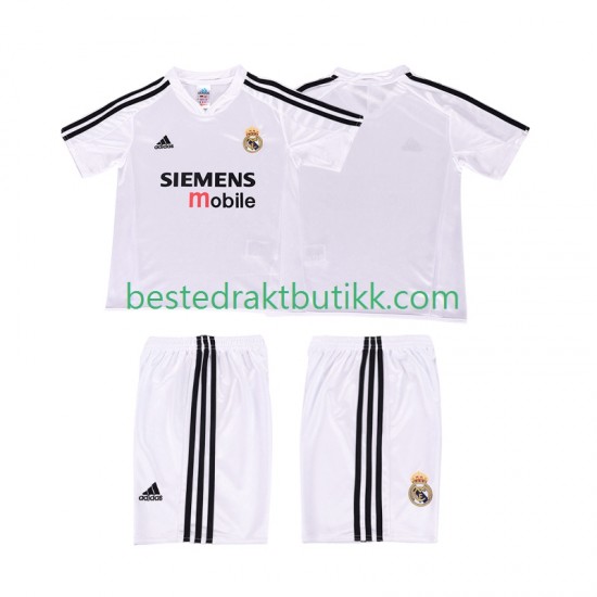 Fotballdrakter Real Madrid 20025 Retro Hjemmedraktsett 2004 Kortermet til Barn