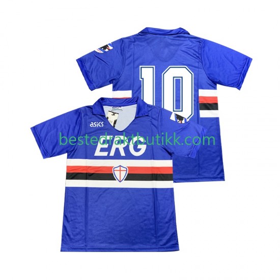 Fotballdrakter Sampdoria 10 1990 1991 Retro Hjemmedraktsett Kortermet til Herre