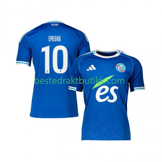 Fotballdrakter Strasbourg Emanuel Emegha 10 Hjemmedraktsett 2025-2026 Kortermet til Herre
