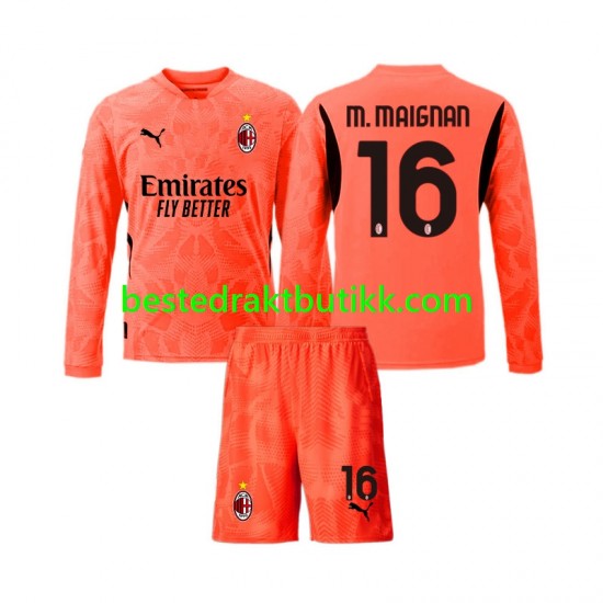 Fotballdrakter AC Milan Mike Maignan 16 Keeper Fjerdedraktsett 2024-2025 Langermet til Barn