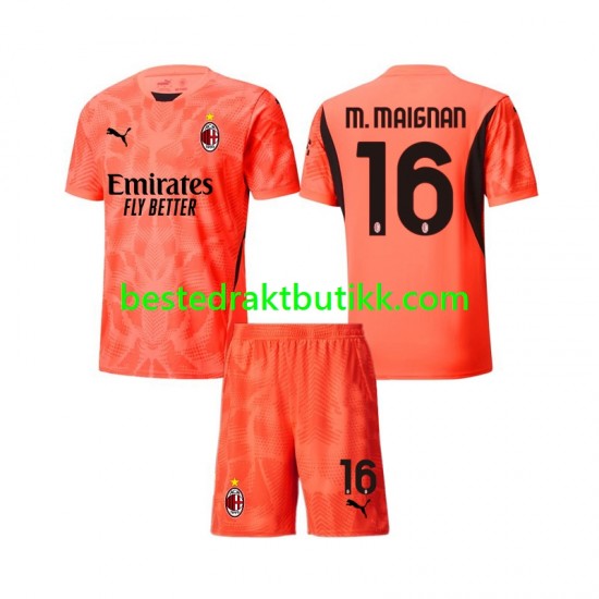 Fotballdrakter AC Milan Mike Maignan 16 Keeper Fjerdedraktsett 2024-2025 Kortermet til Barn