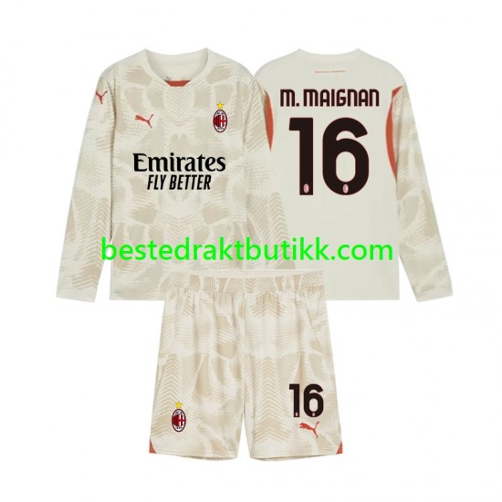 Fotballdrakter AC Milan Mike Maignan 16 Keeper Tredjedraktsett 2024-2025 Langermet til Barn