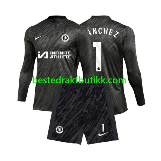 Fotballdrakter Chelsea Robert Sanchez 1 Keeper Bortedraktsett 2024-2025 Langermet til Barn
