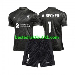 Fotballdrakter Liverpool Alisson Becker 1 Keeper Hjemmedraktsett 2024-2025 Kortermet til Barn