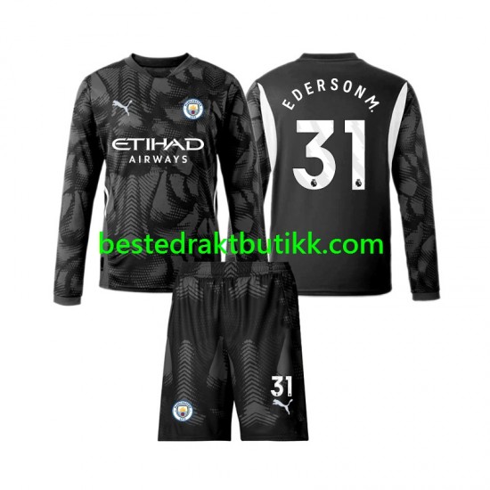 Fotballdrakter Manchester City Ederson Moraes 31 Keeper Fjerdedraktsett 2024-2025 Langermet til Barn