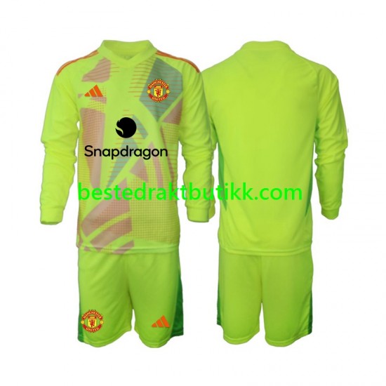 Fotballdrakter Manchester United Keeper Bortedraktsett 2024-2025 Langermet til Barn