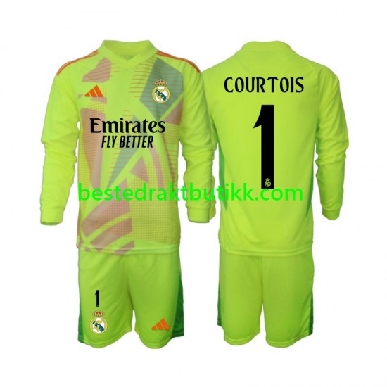 Fotballdrakter Real Madrid COURTOIS 1 Keeper Fjerdedraktsett 2024-2025 Langermet til Barn
