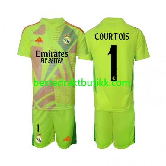 Fotballdrakter Real Madrid COURTOIS 1 Keeper Fjerdedraktsett 2024-2025 Kortermet til Barn