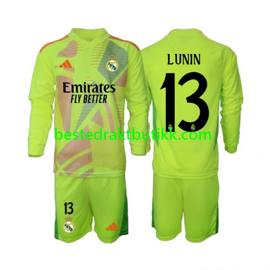 Fotballdrakter Real Madrid Lunin 13 Keeper Fjerdedraktsett 2024-2025 Langermet til Barn