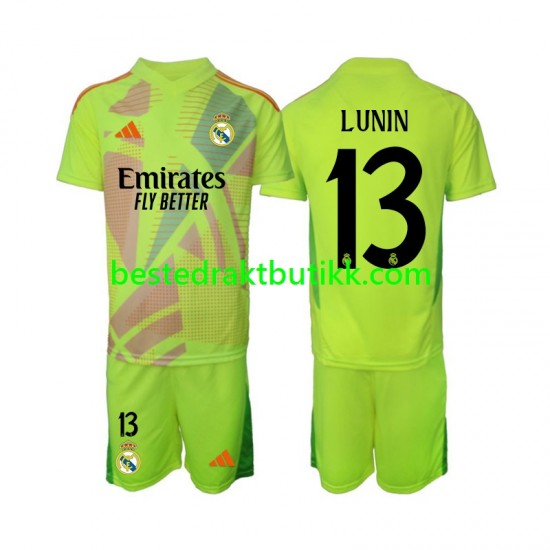 Fotballdrakter Real Madrid Lunin 13 Keeper Fjerdedraktsett 2024-2025 Kortermet til Barn