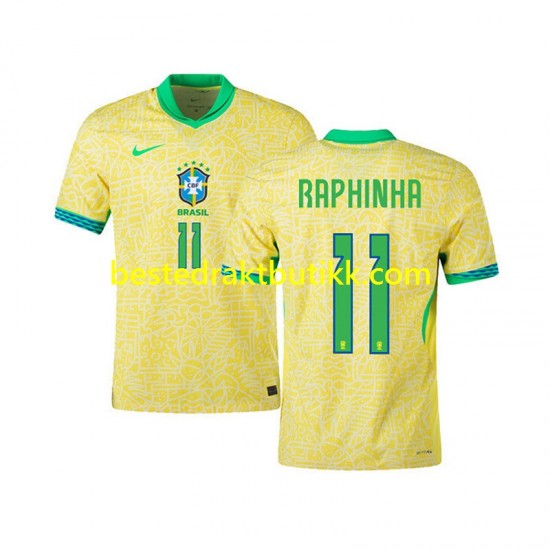 Fotballdrakter Brasil RAPHINHA 11 Hjemmedraktsett 2024 Kortermet til Herre