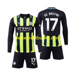 Fotballdrakter Manchester City Kevin De Bruyne 17 Bortedraktsett 2024-2025 Langermet til Barn