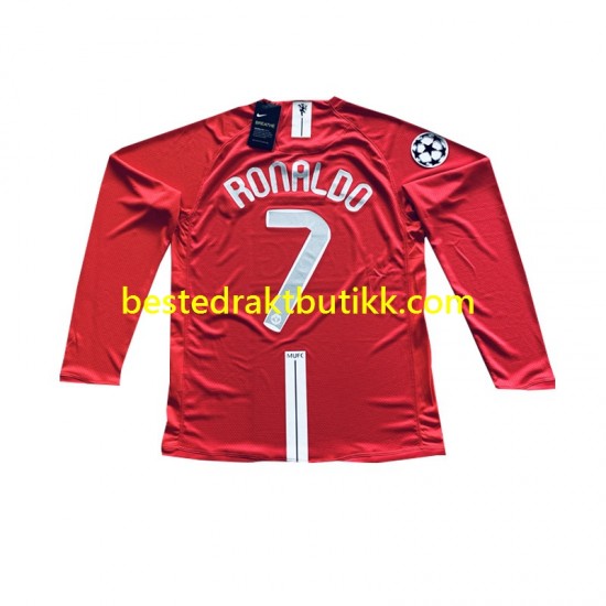 Fotballdrakter Manchester United Cristiano Ronaldo 7 Champion League 2007 Retro Hjemmedraktsett Langermet til Herre