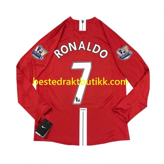 Fotballdrakter Manchester United Cristiano Ronaldo 7 2007 Retro Hjemmedraktsett Langermet til Herre