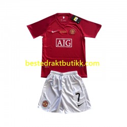 Fotballdrakter Manchester United Cristiano Ronaldo 7 Champion League 2007 Retro Hjemmedraktsett Kortermet til Barn