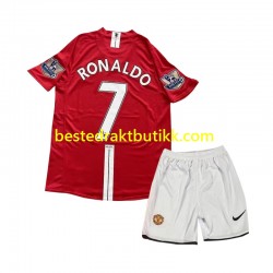 Fotballdrakter Manchester United Cristiano Ronaldo 7 2007 Retro Hjemmedraktsett Kortermet til Barn