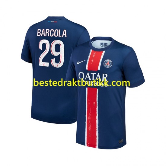 Fotballdrakter Paris Saint-Germain Bradley Barcola 29 Hjemmedraktsett 2024-2025 Kortermet til Herre