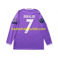 Fotballdrakter Real Madrid Cristiano Ronaldo 7 2016 Retro Bortedraktsett Langermet til Barn
