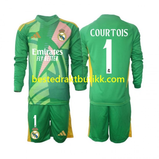 Fotballdrakter Real Madrid Thibaut Courtois 1 Keeper Tredjedraktsett 2024-2025 Langermet til Barn