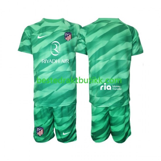 Fotballdrakter Atlético Madrid Green color Keeper Bortedraktsett 2023-2024 Kortermet til Barn