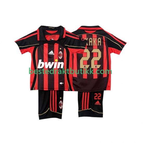 Fotballdrakter AC Milan KAKA 22 -2007 Retro Hjemmedraktsett 2006 Kortermet til Barn