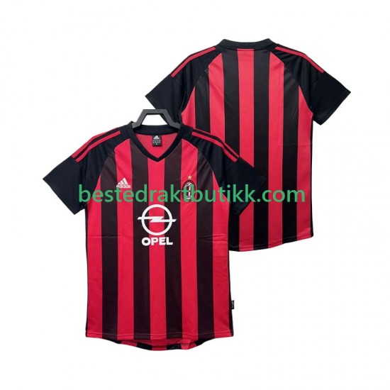 Fotballdrakter AC Milan 2002 2003 Retro Hjemmedraktsett Kortermet til Herre