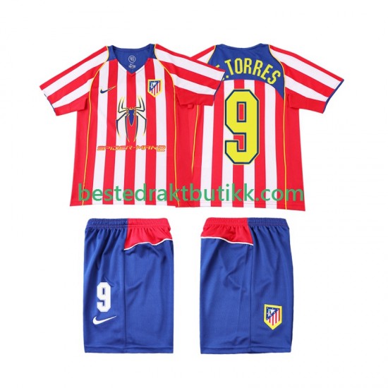 Fotballdrakter Atlético Madrid F TORRES 9 2005 Retro Hjemmedraktsett 2004 Kortermet til Barn