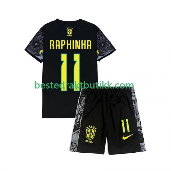 Brasil RAPHINHA 11 Cheist the Redeemer Football Shirts Hjemmedraktsett 2024 Kortermet til Barn