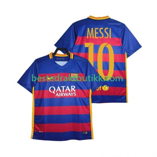 Fotballdrakter FC Barcelona Lionel Messi 10 2015-2016 Retro Hjemmedraktsett Kortermet til Herre