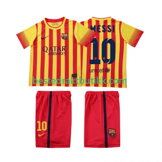 Fotballdrakter FC Barcelona Lionel Messi 10 2013 2014 Retro Bortedraktsett Kortermet til Barn