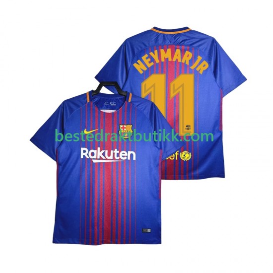Fotballdrakter FC Barcelona Neymar JR 11 2017-2018 Retro Hjemmedraktsett Kortermet til Herre