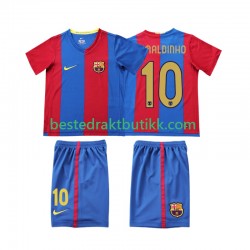 Fotballdrakter FC Barcelona RONALDINHO 10 2007 Retro Hjemmedraktsett 2006 Kortermet til Barn