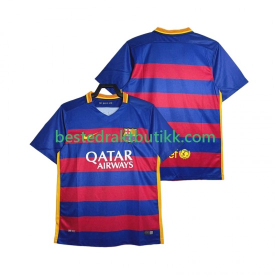 Fotballdrakter FC Barcelona 2015-2016 Retro Hjemmedraktsett Kortermet til Herre