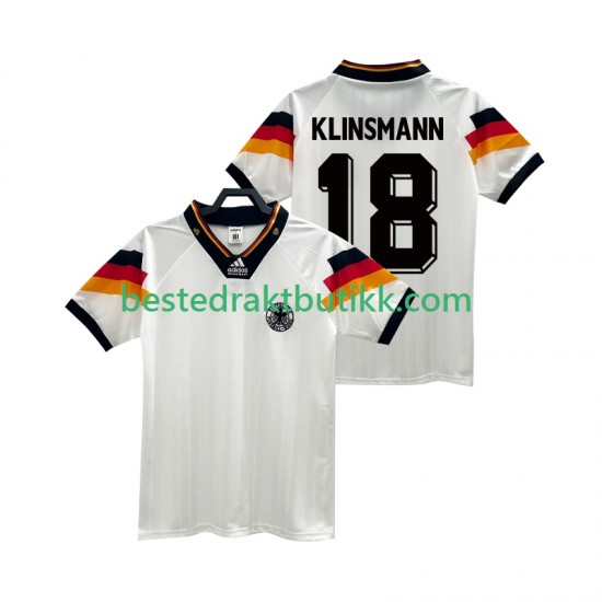 Fotballdrakter Tyskland KLINSMANN 18 1992 Retro Hjemmedraktsett Kortermet til Herre