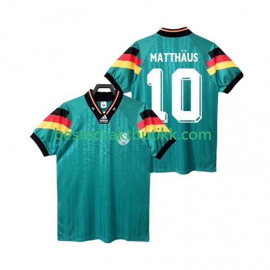 Fotballdrakter Tyskland MATTHAUS 10 1992 Retro Bortedraktsett Kortermet til Herre