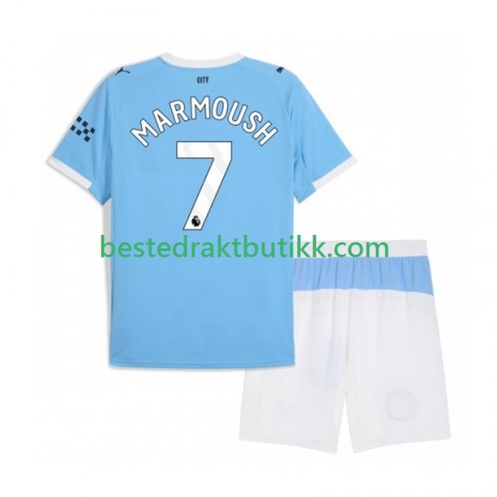 Fotballdrakter Manchester City Omar Marmoush 7 Hjemmedraktsett 2025-2026 Kortermet til Barn