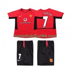 Fotballdrakter Manchester United BECKHAM 7 2002 Retro Hjemmedraktsett 2004 Kortermet til Barn