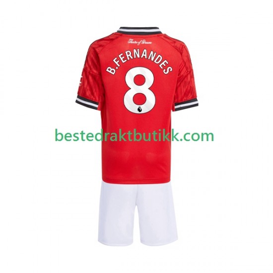 Fotballdrakter Manchester United Bruno Fernandes 8 Hjemmedraktsett 2025-2026 Kortermet til Barn