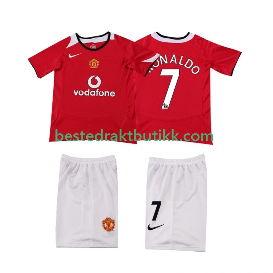 Fotballdrakter Manchester United Cristiano Ronaldo 7 Retro Hjemmedraktsett 2004 2006 Kortermet til Barn